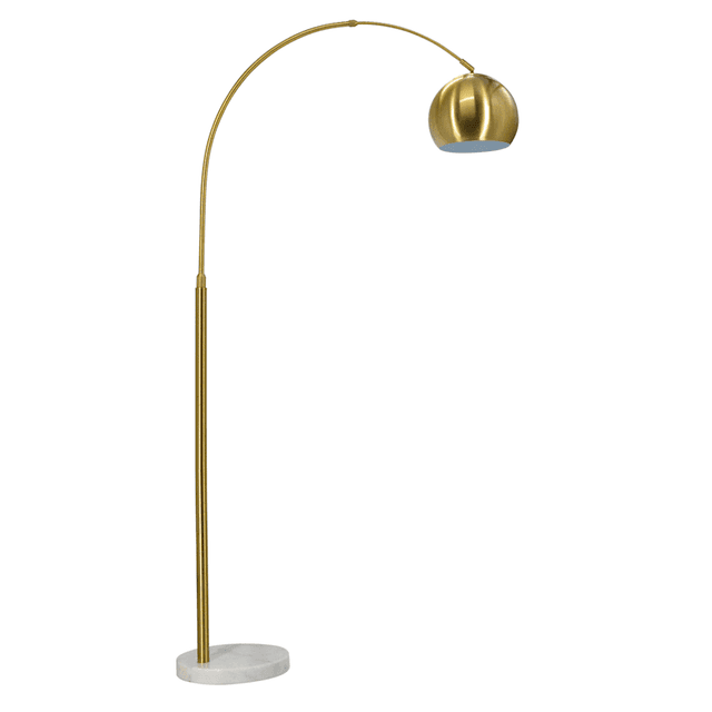 a gold floor lamp