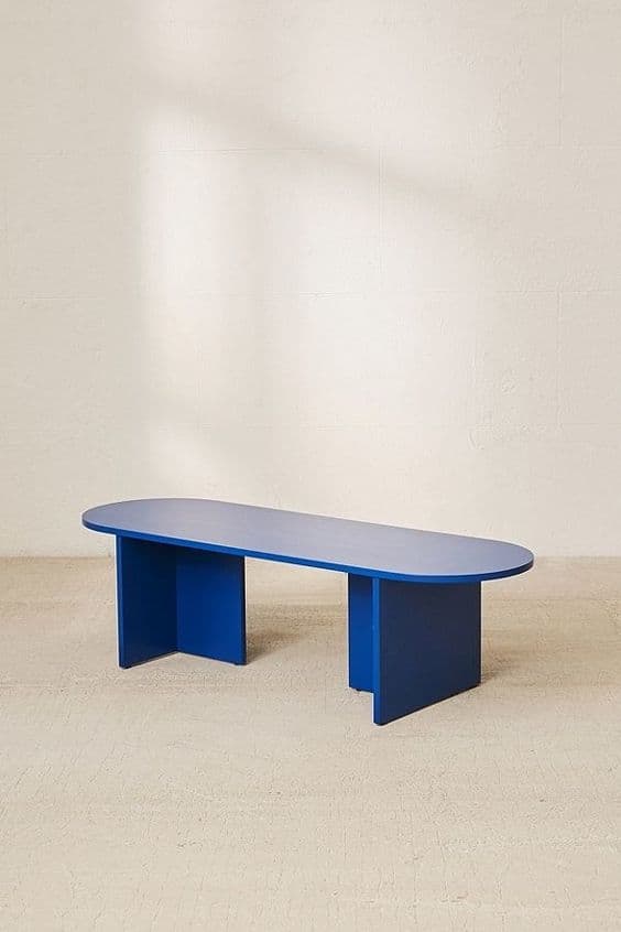 a blue coffee table